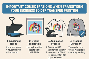 Important Considerations When Transitioning Your Business to DTF Transfer Printing