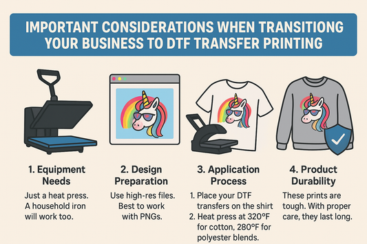 Important Considerations When Transitioning Your Business to DTF Transfer Printing