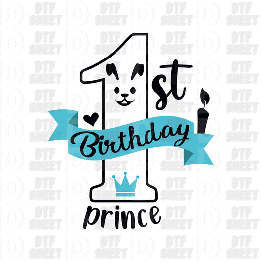 1st Birthday Prince - Birthday - DTF Transfer