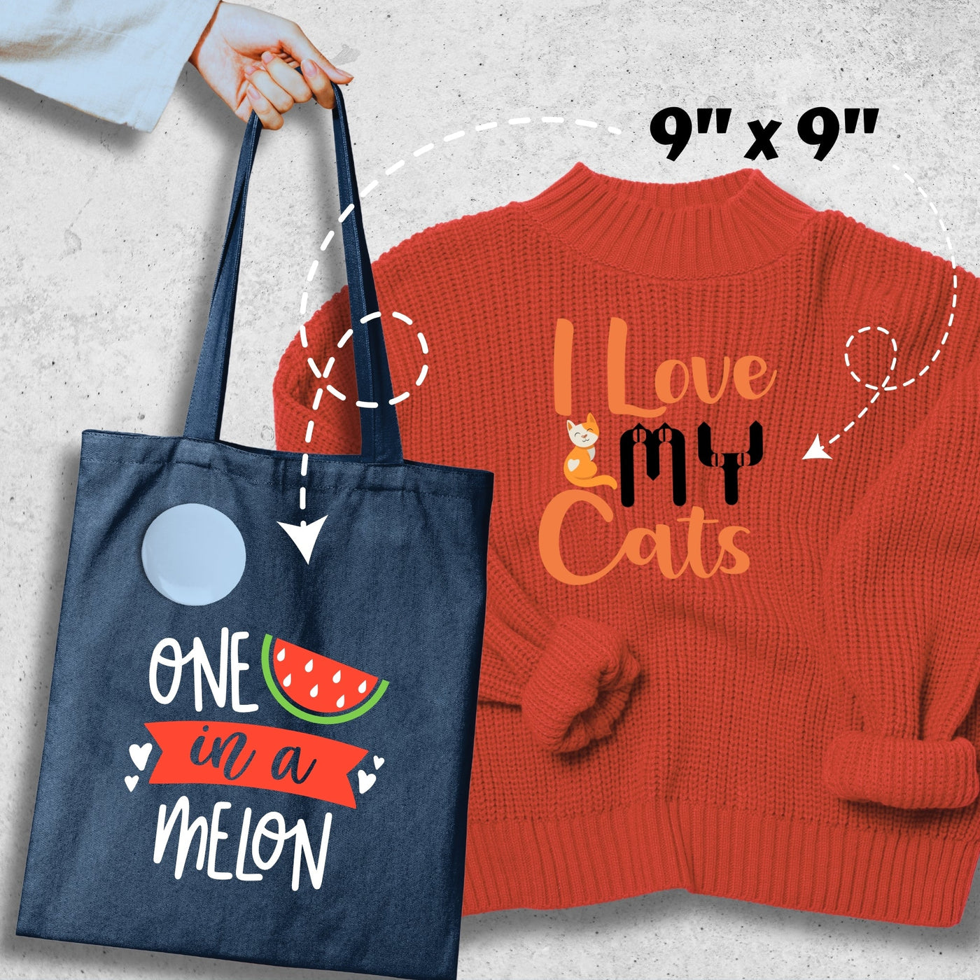 9x9 Inch DTF Transfer - Full Front Adult Tee