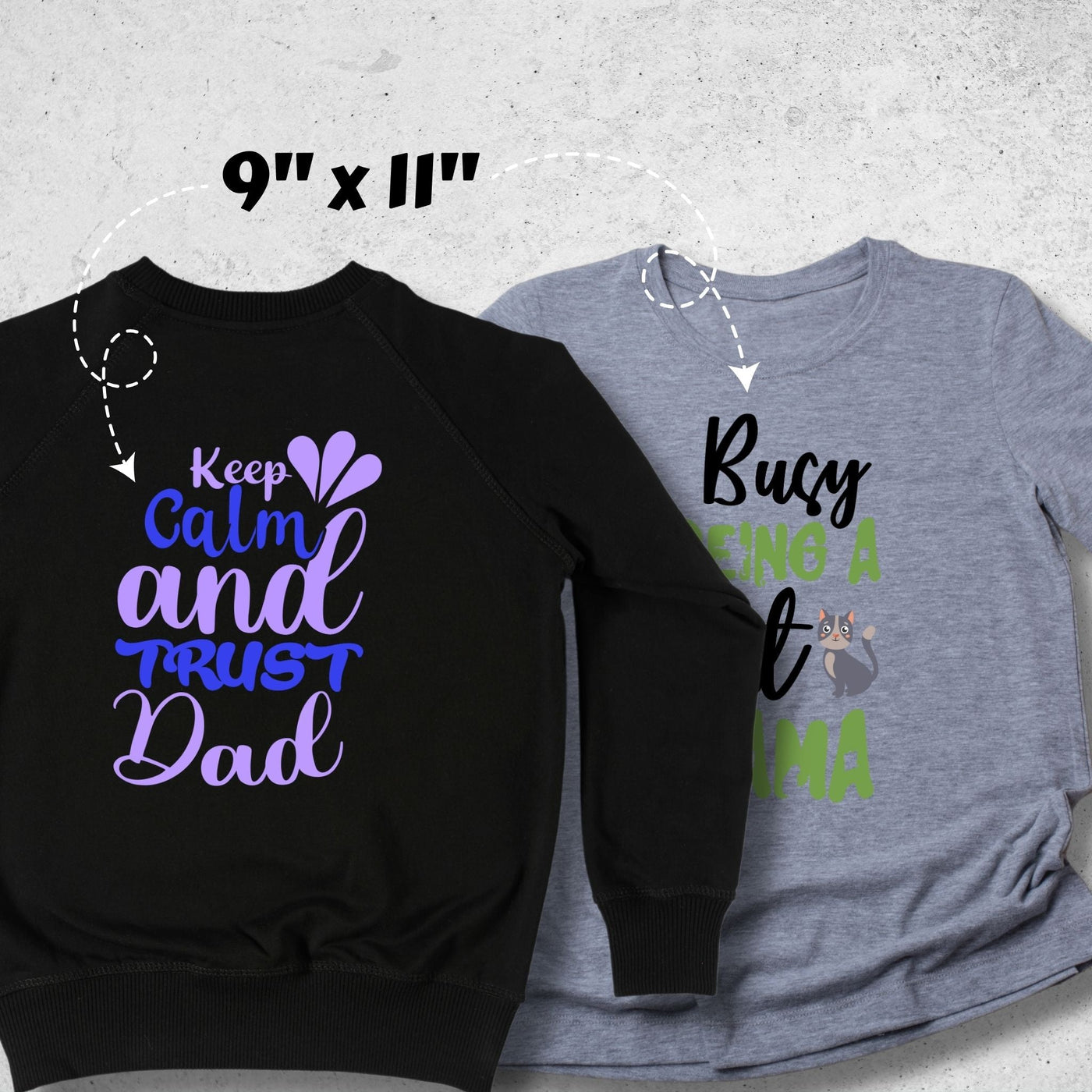 9x11 Inch DTF Transfer - Full Front Back Print