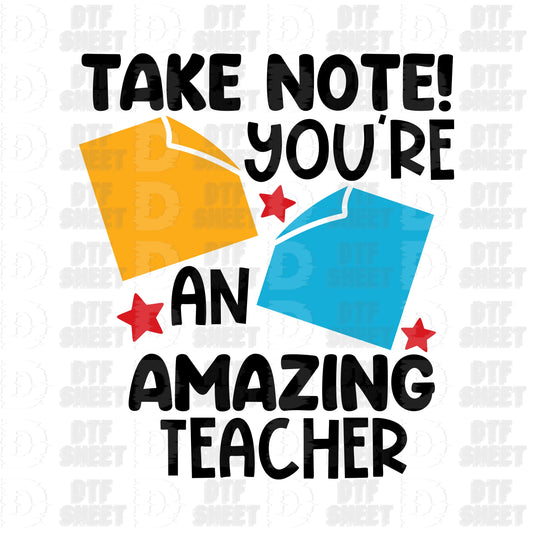 Take Note! - Teacher Collection - DTF Transfer