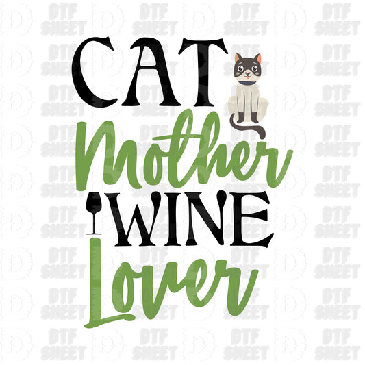 Cat Mother, Wine Lover 2 - Cat Collection - DTF Transfer
