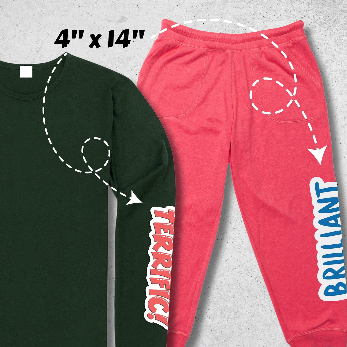 4x14 Inch DTF Transfer - Sleeve Full Arm Strip