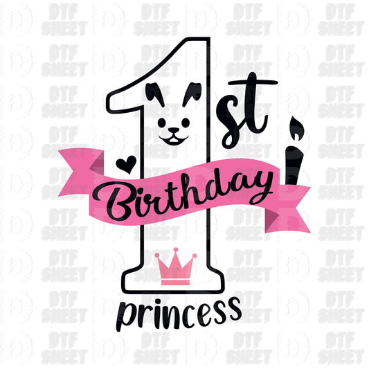 1st Birthday Princess - Birthday - DTF Transfer