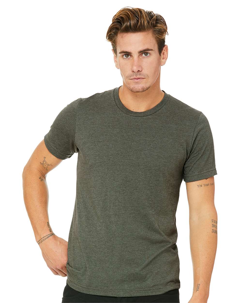 BELLA + CANVAS - CVC Jersey Tee - 3001CVC - Heather Military Green
