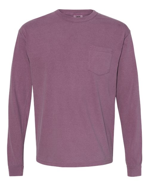 Comfort Colors 4410 — Unisex Garment-Dyed Heavyweight Long Sleeve Pocket T-Shirt