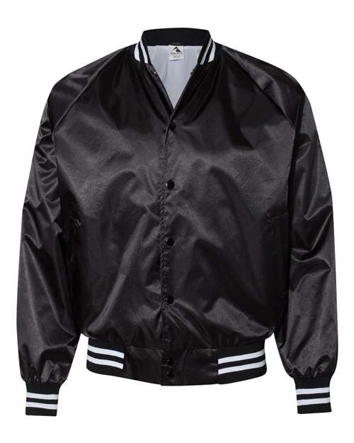 Augusta Sportswear 3610 — Unisex Satin Baseball Jacket Striped Trim