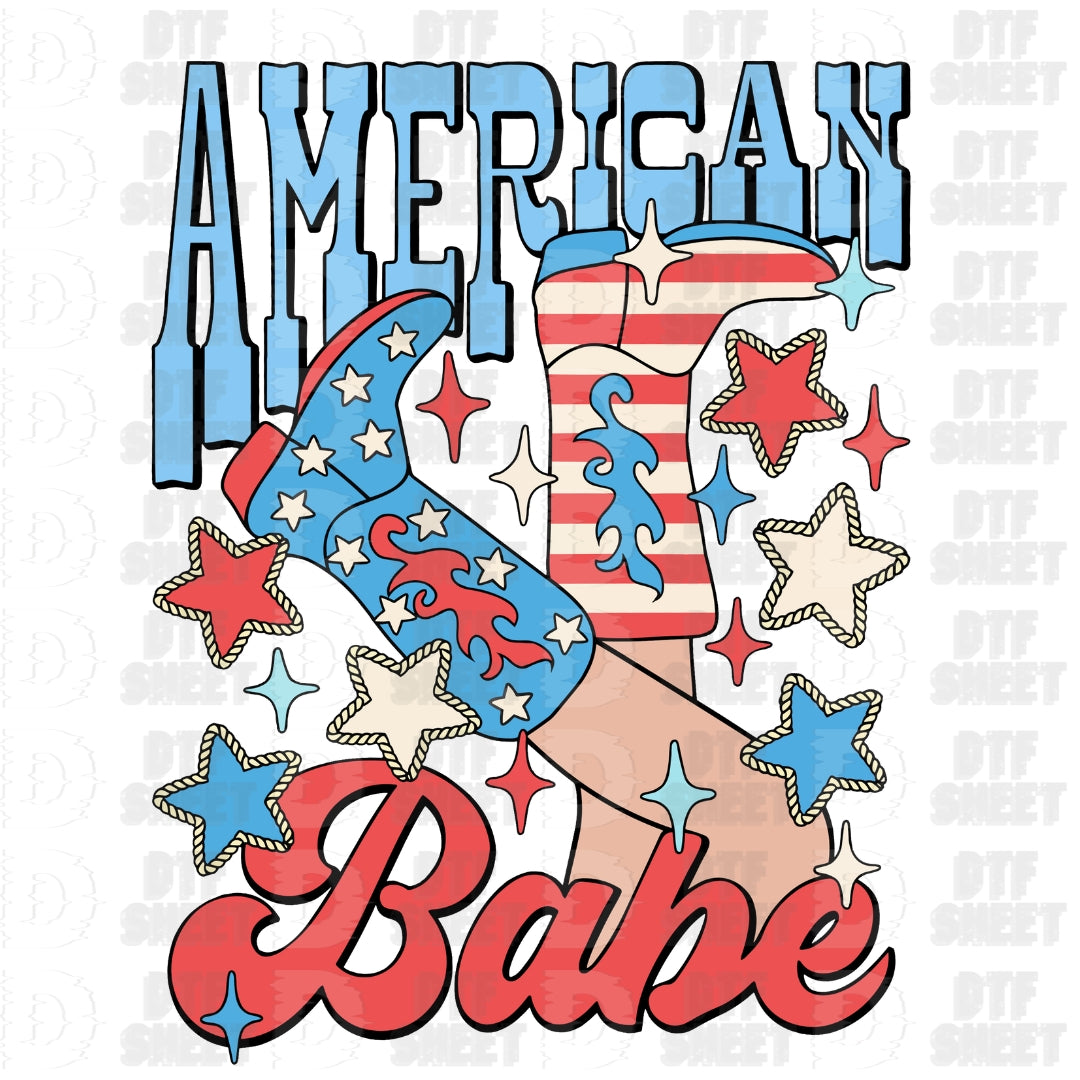 American Babe - 4th of July - DTF Transfer