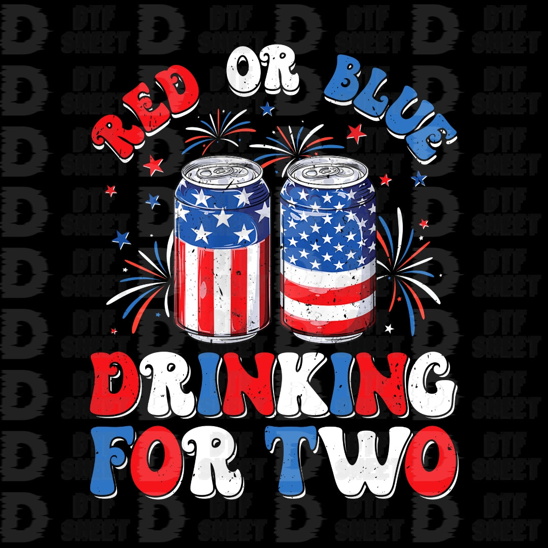 Drinks for Two - 4th of July - DTF Transfer