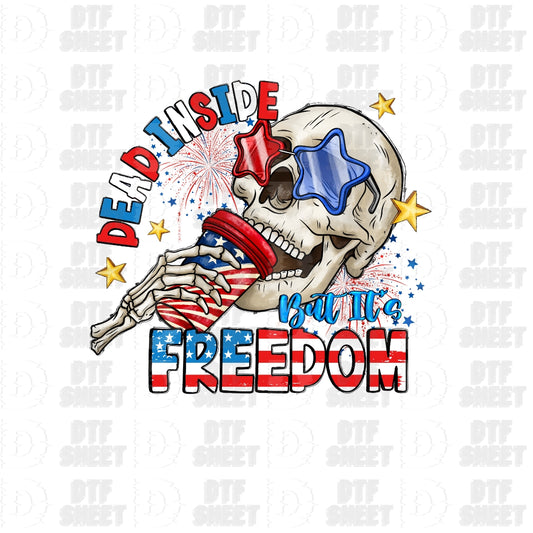 Freedom Skull - 4th of July - DTF Transfer