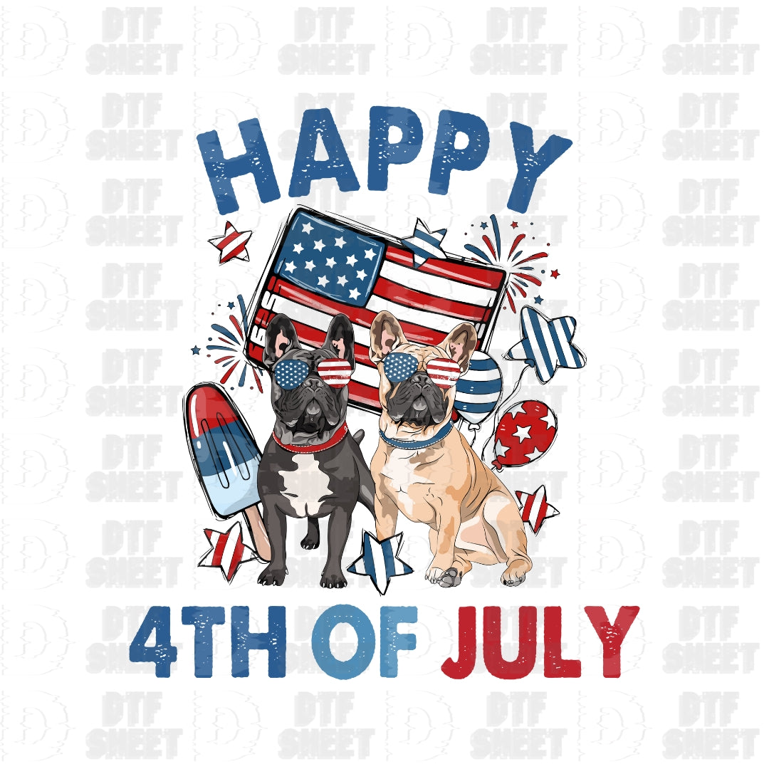 Happy 4th - 4th of July - DTF Transfer