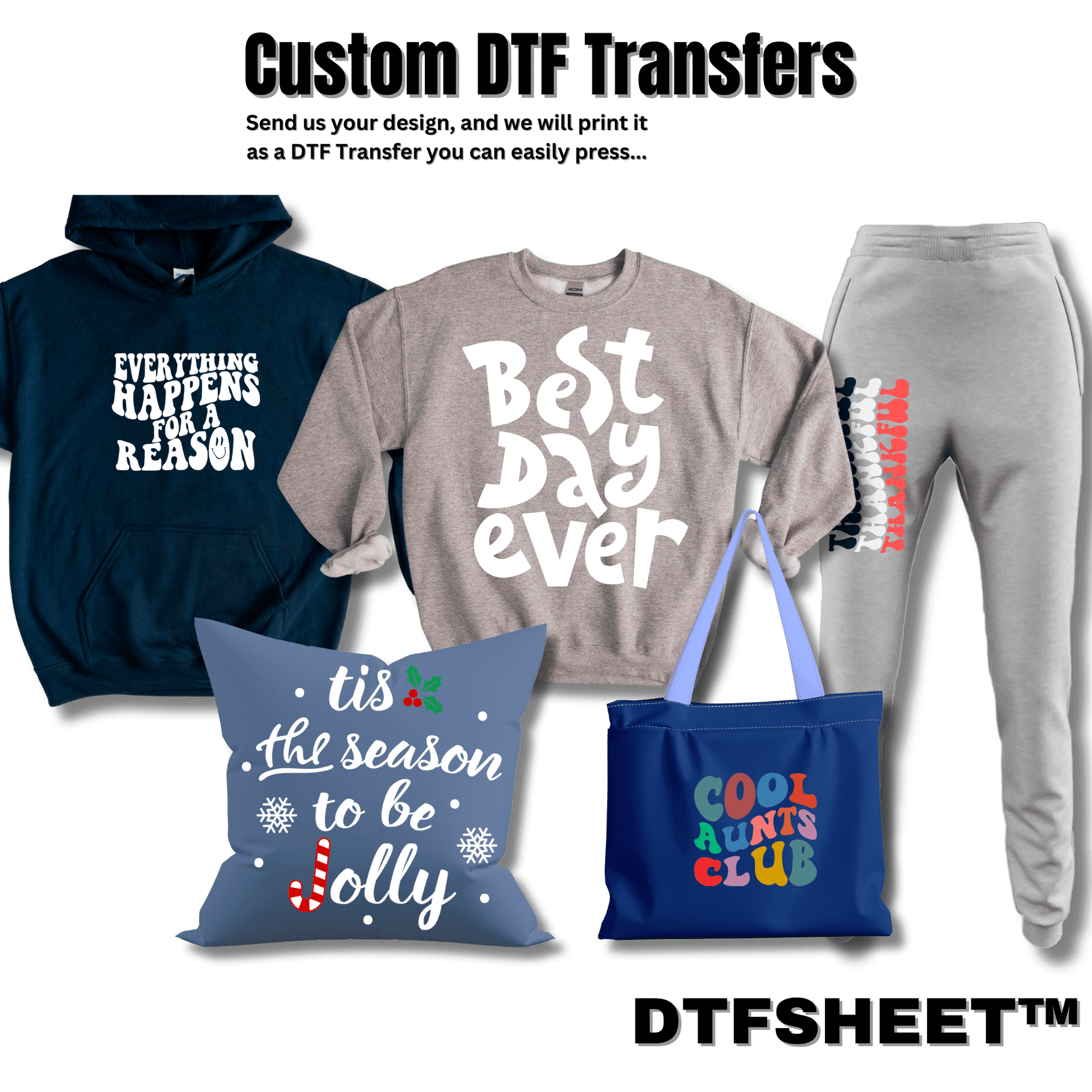 Free DTF Samples Pack, Custom Heat Transfers