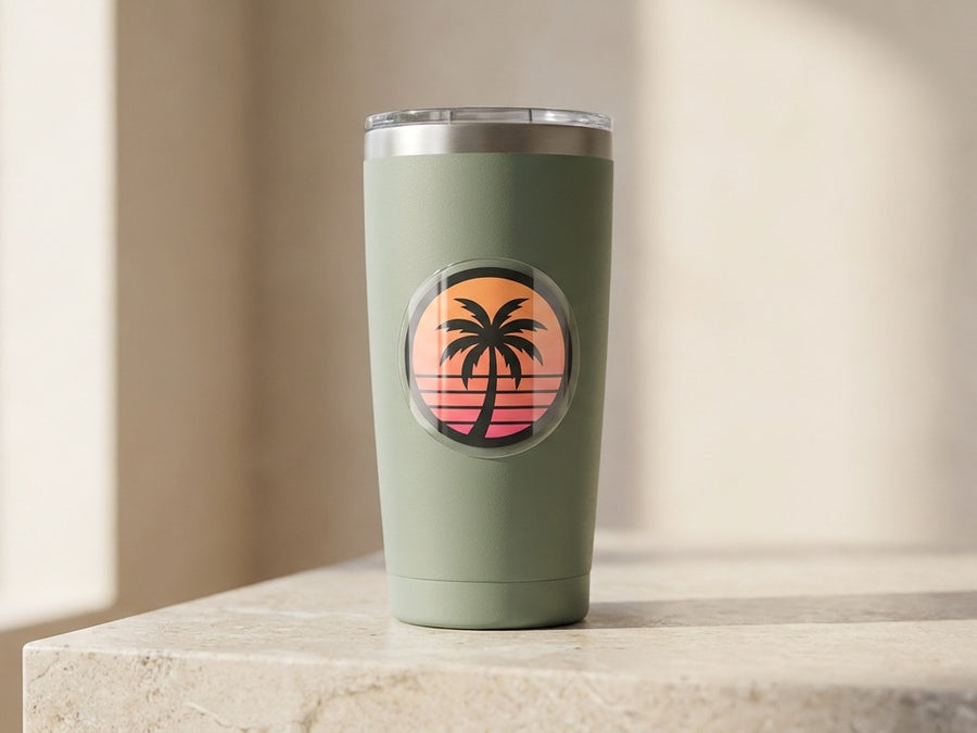 UV DTF sticker on a tumbler