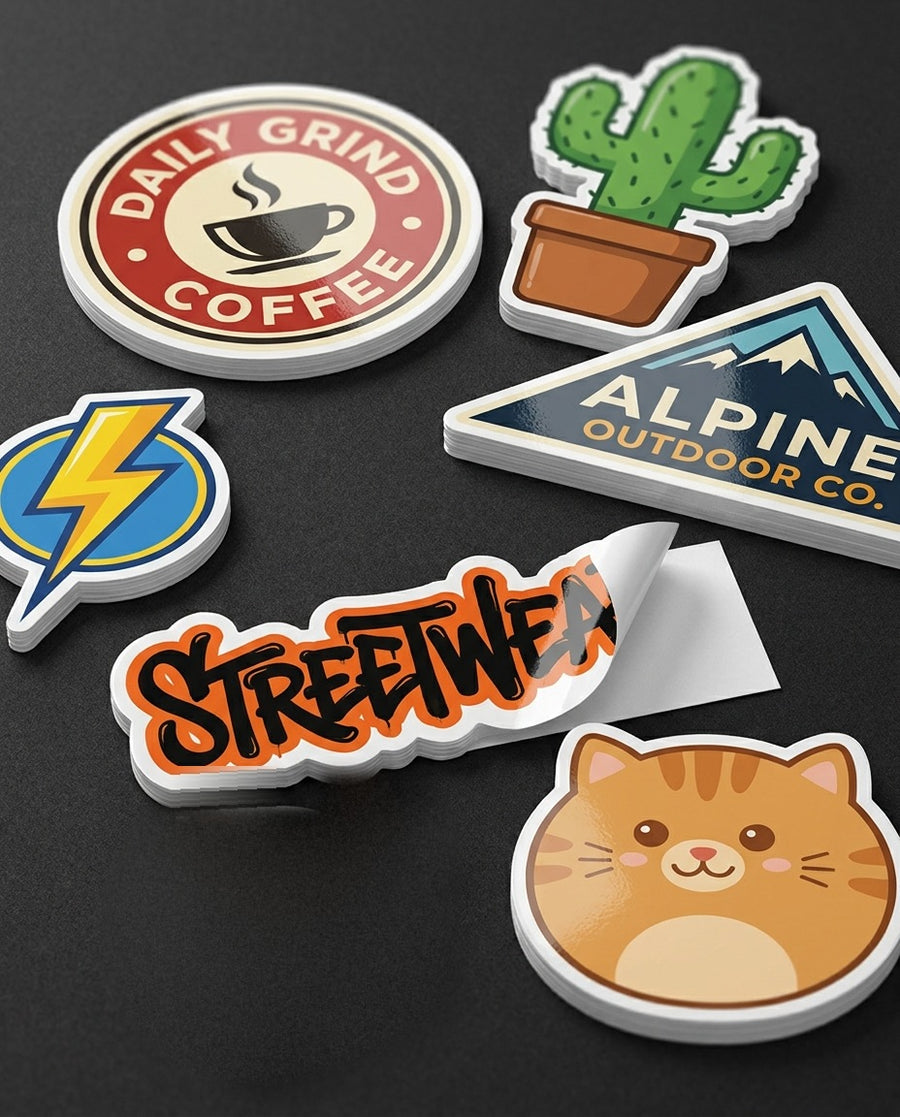 Custom glossy vinyl die-cut stickers