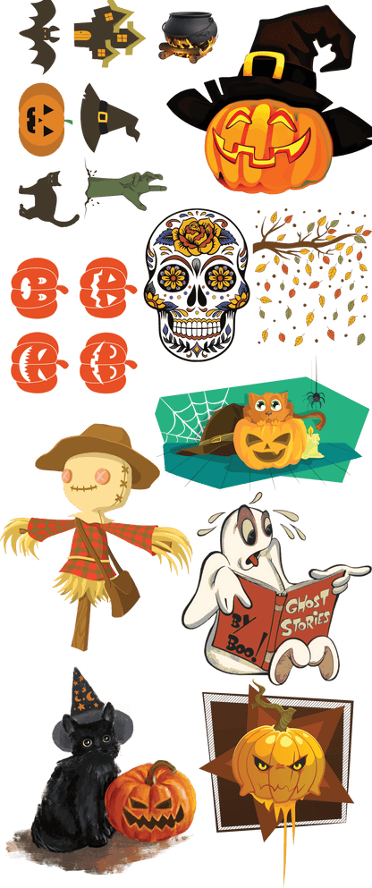 Halloween Gang Sheet - Ready to Press - 20+ Designs - DTFSheet.com