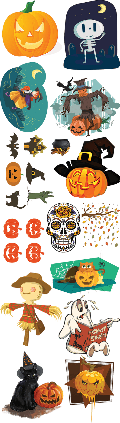 Halloween Gang Sheet - Ready to Press - 20+ Designs - DTFSheet.com